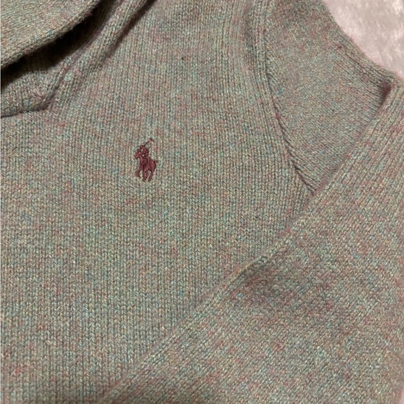 Ralph Lauren shawl collar sweater green boys 10 12 - Picture 5 of 5